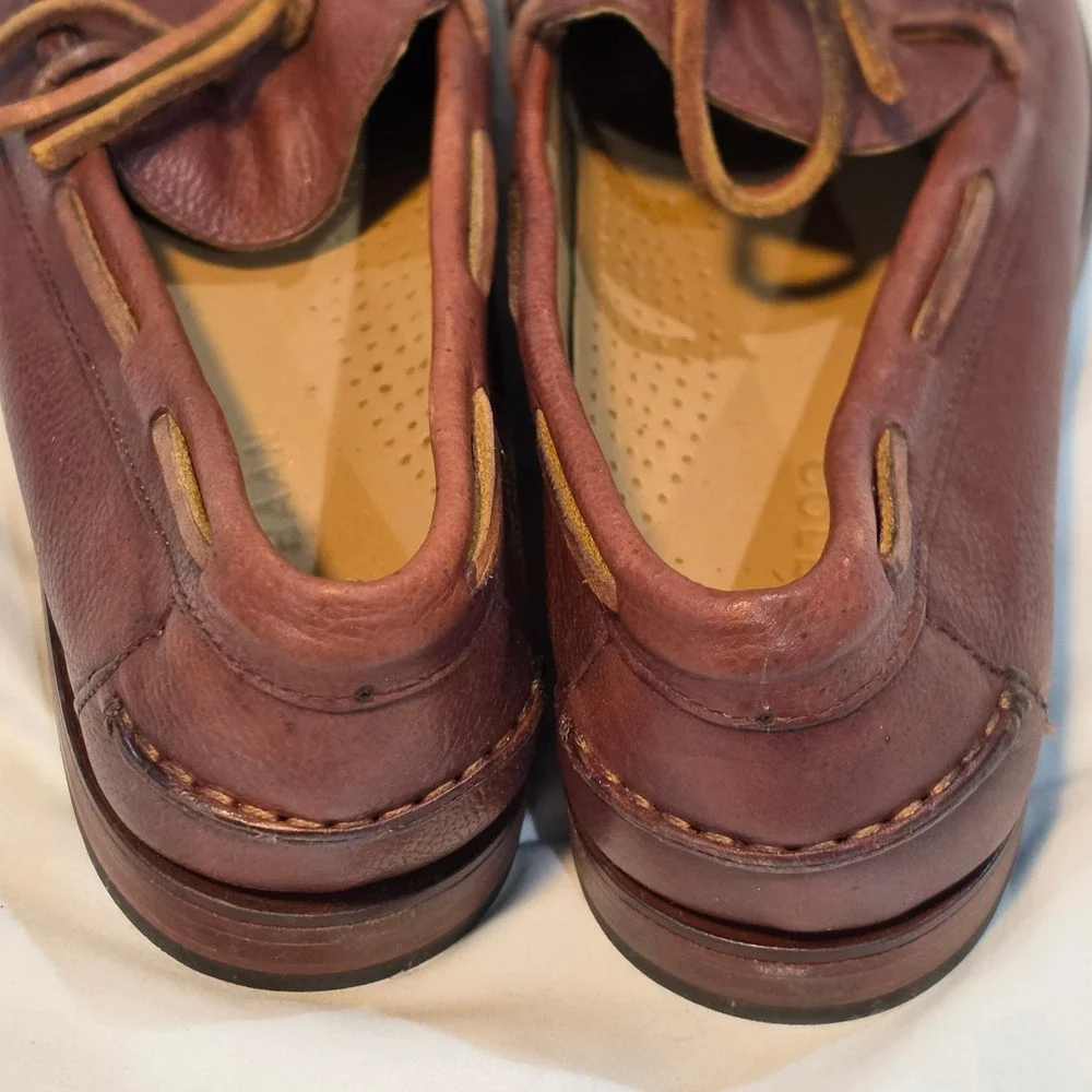 Cole Haan Boat Shoes Men 7.5 M Brown Excellent Pebbled Leather C13875 Moc Toe
